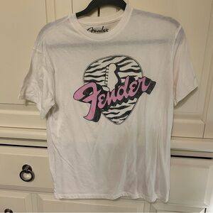 Fender Cream T-Shirt with Black Logo
